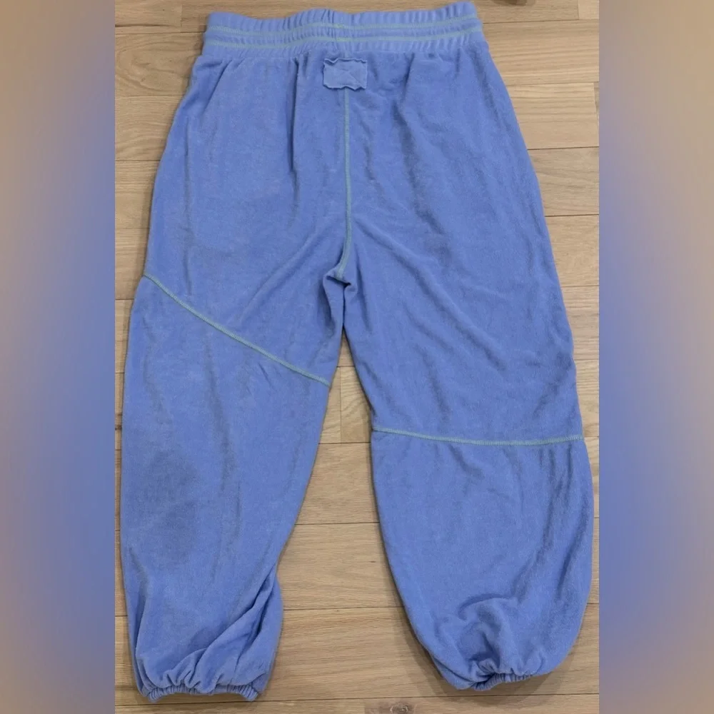 NEW Free People M Terry Sweatpants  Joggers Blue Grape Mist NWT - Picture 2 of 8